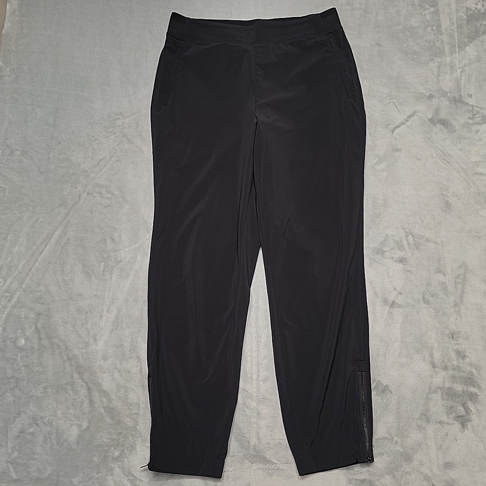 Athleta Jogger Womens 10 Black La Viva Ankle Zip Athletic Hiking Travel Active